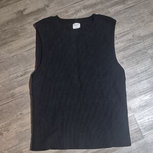Abercrombie & Fitch Black Ribbed Ottoman Knit Top